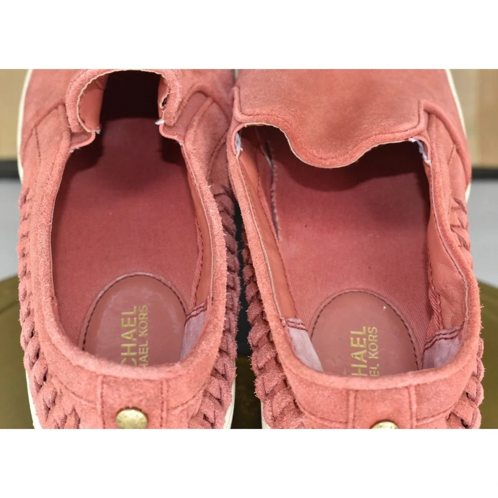 Michael Kors Stevie Women Shoes Size 8.5 Terracotta Suede Slip On Sneaker